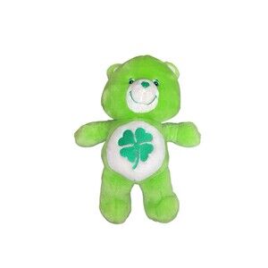 Care Bears Good Luck Bear Plush Green Four Leaf Clover 13" VINTAGE 2002